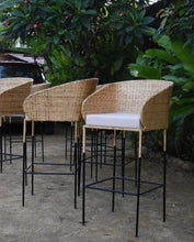 Load image into Gallery viewer, Maze Metal & Cane Barstool