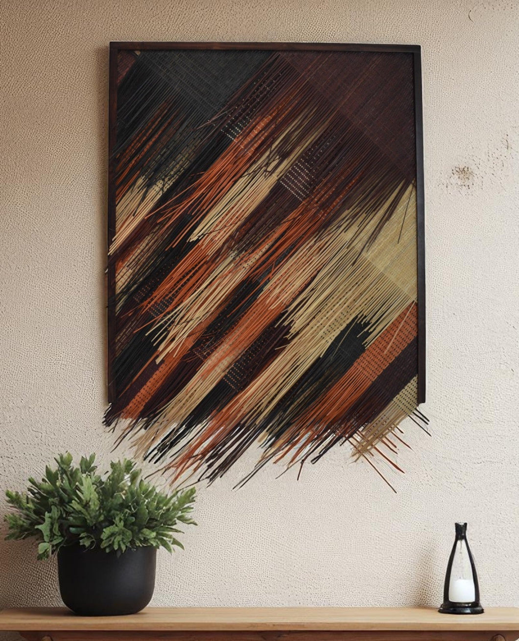 Latte Bamboo Wall Art | Mixed