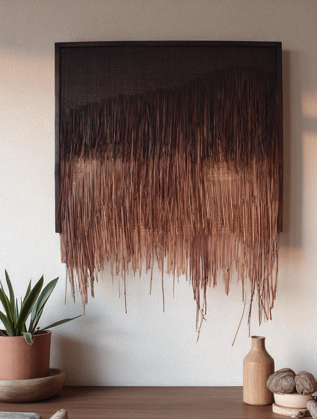 Latte Bamboo Wall Art | Espresso