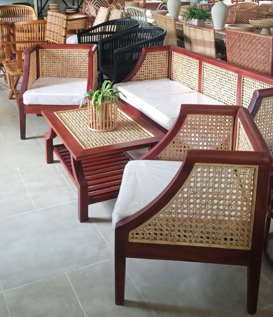 Redwood Cane Sofa Set
