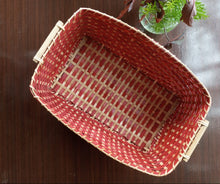 Load image into Gallery viewer, Bamboo Chevron Basket | Red
