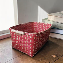Load image into Gallery viewer, Bamboo Chevron Basket | Red
