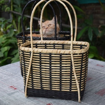 Dutch Twill Cane Shoppping Basket | Natural