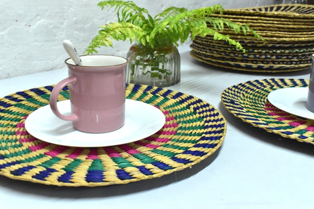 Water Reed Placemat| Round Multi colour