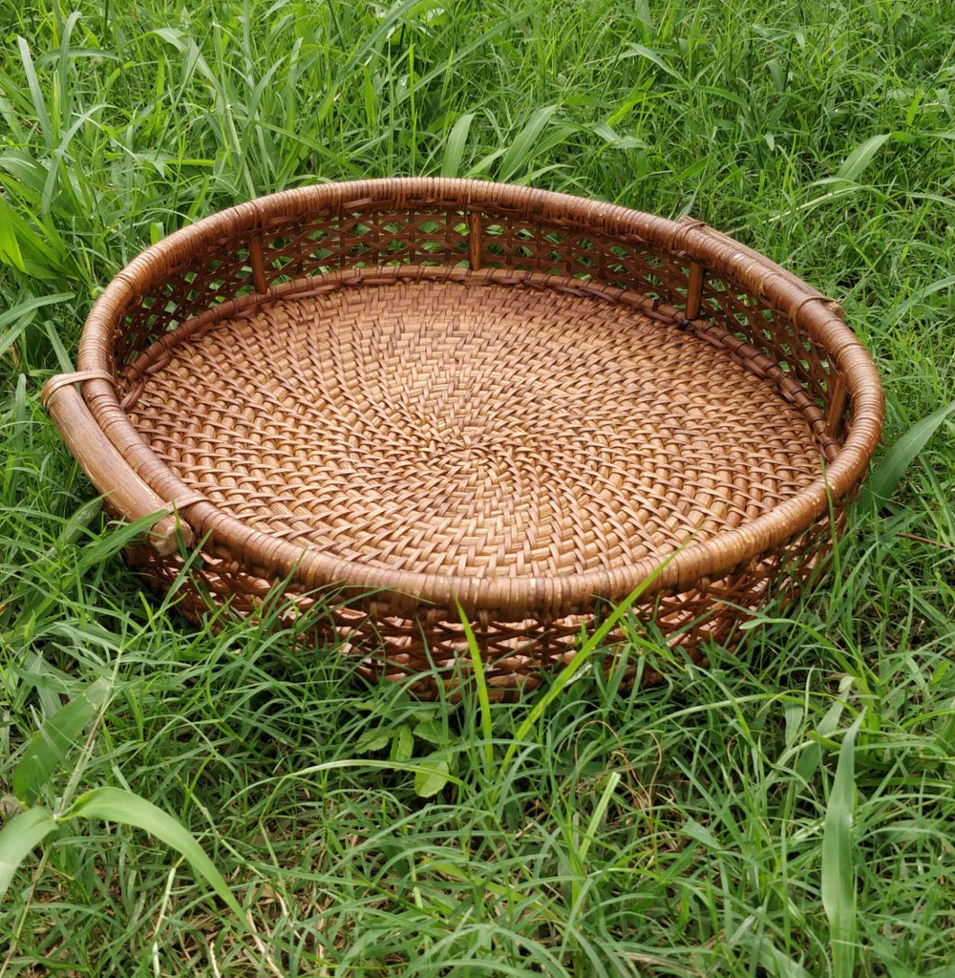 Rattan Round Cane Tray | Natural