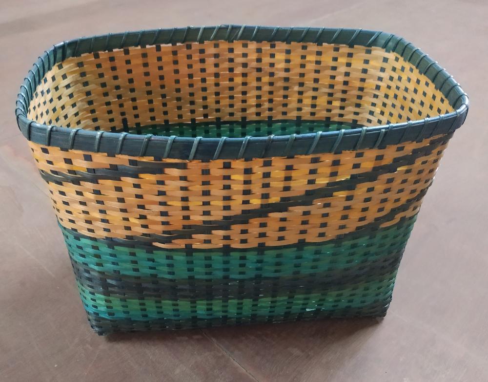 Bamboo Paper Bin | Blue & Natural
