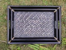 Load image into Gallery viewer, Distressed Bamboo Tray | Black
