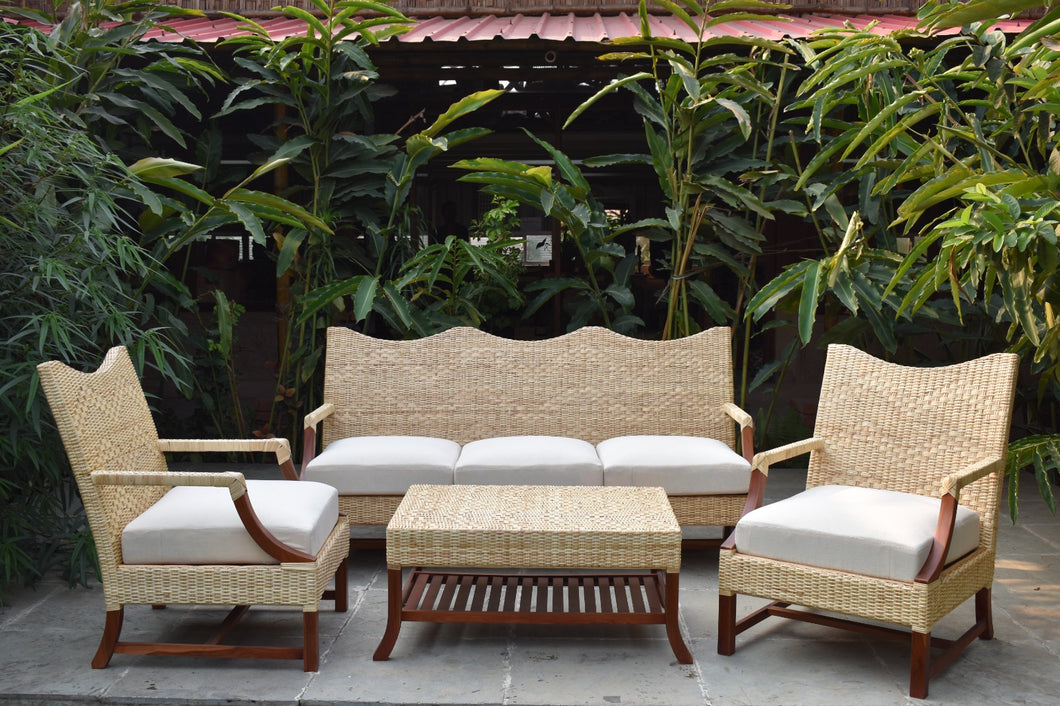 Lisbon Cane Sofa | 5 Seater with Table